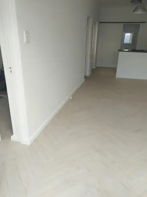 Completed herringbone floor in finished room