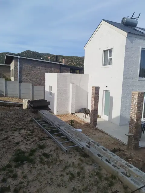 New house build with boundary walls