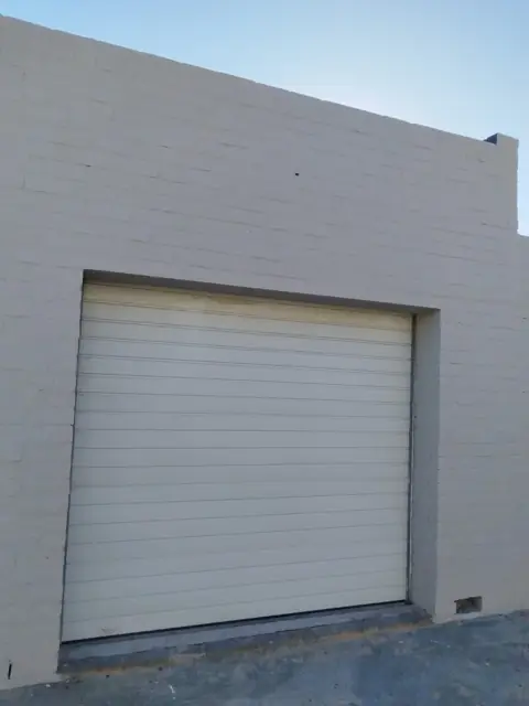 Freshly painted garage exterior and door