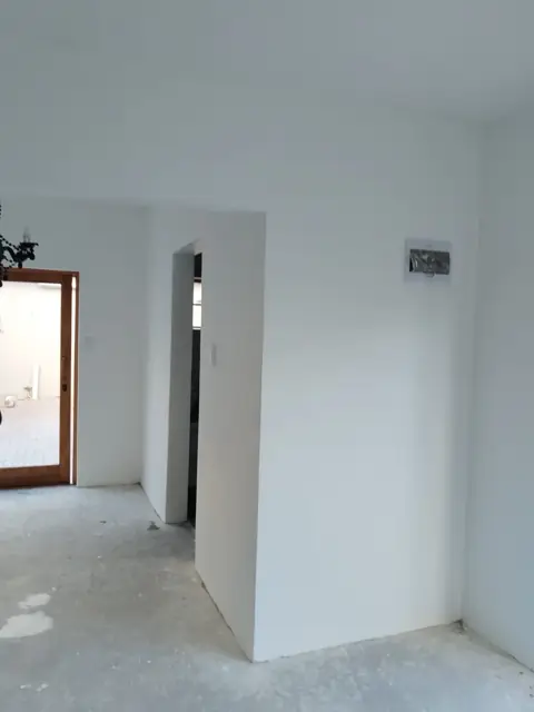 Skimmed and painted interior walls, new doorway