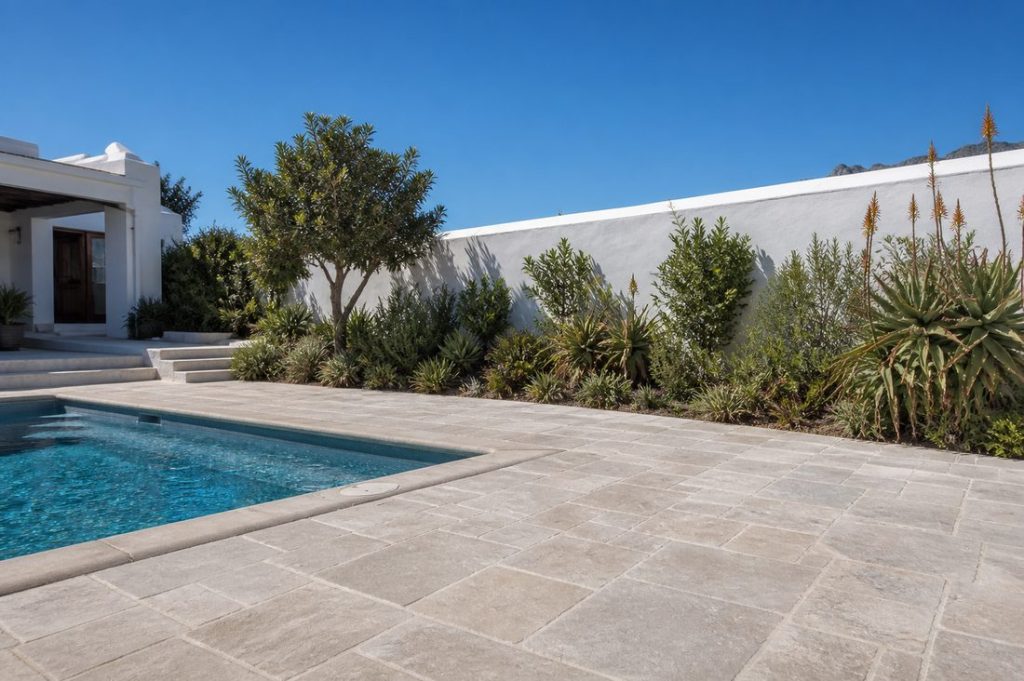 Large-format pool surround paving — 600x600 paving slabs price