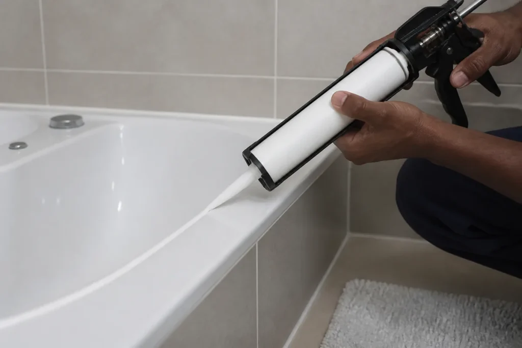 handyman Cape Town re-sealing a bath