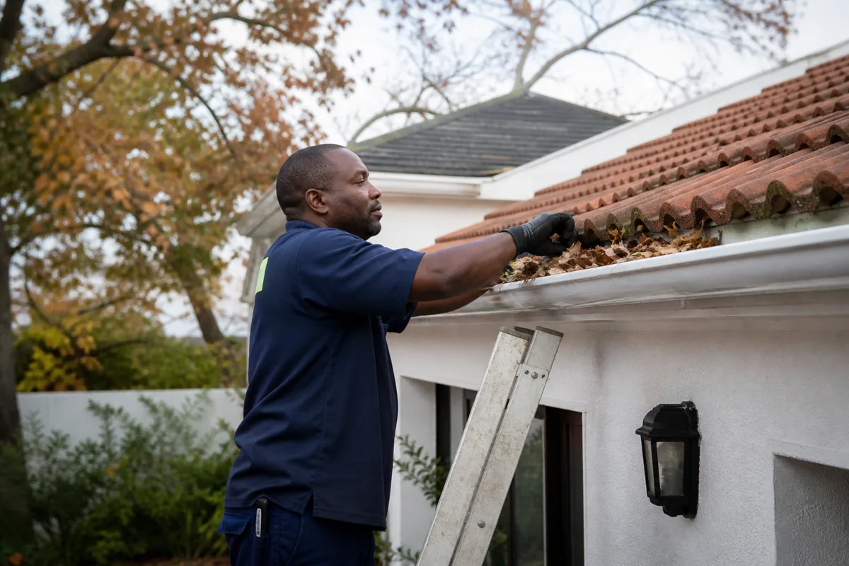 handyman Durbanville clearing gutters before the winter rain
