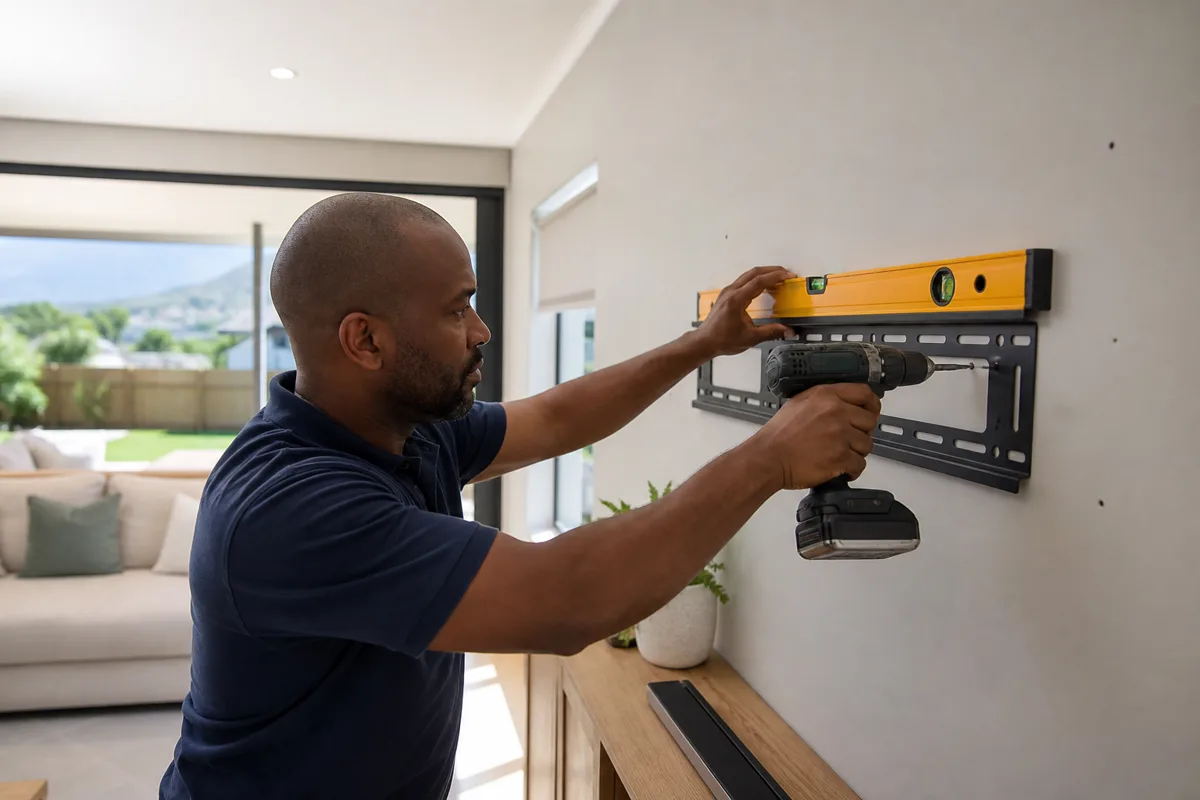 handyman Cape Town mounting a TV wall bracket