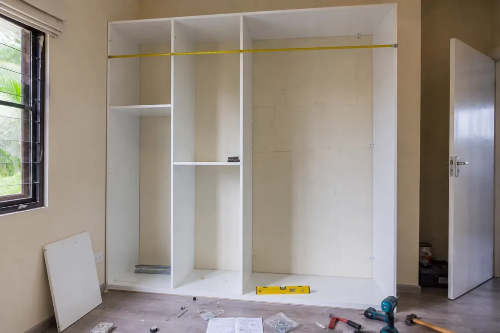 Budget bedroom cupboard DIY flat-pack assembly South Africa