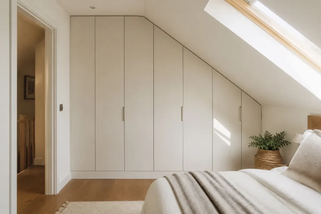 built in bedroom cupboards designs fitted to a sloped ceiling